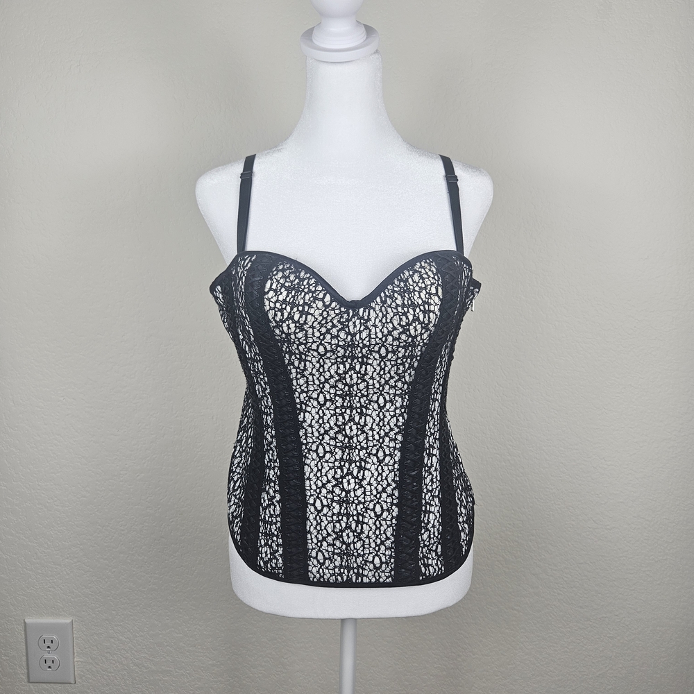 Pavement Black and White Lace Corset